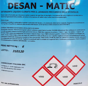Detersivo DESAN MATIC professionale per lavastoviglie 4x6Lt (24 Lt) - Valtservice Grandi Impianti