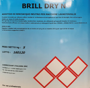 Brillantante BRILL DRY N professionale per lavastoviglie 4x5Lt (20 Lt) - Valtservice Grandi Impianti